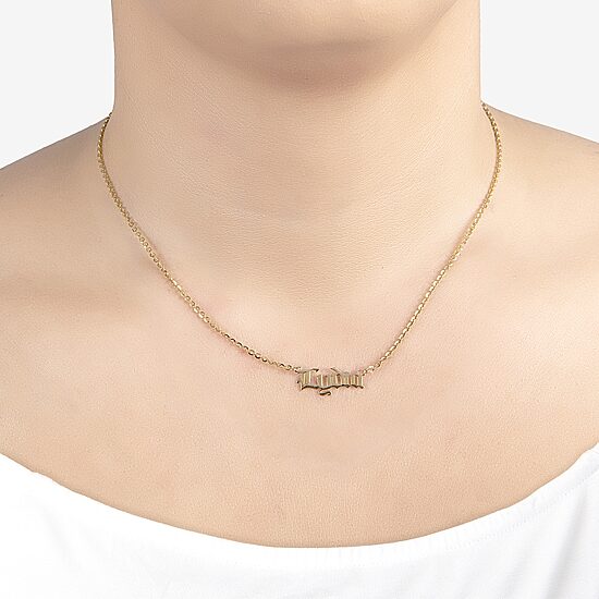 Womens 14K Gold Over Silver 16 Inch Name Necklace
