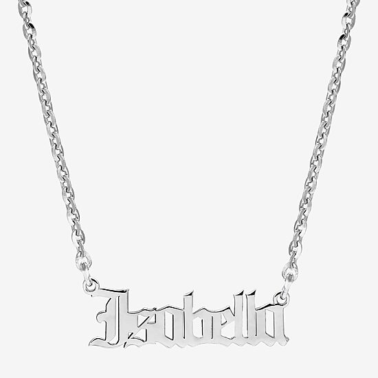 Womens Sterling Silver 18 Inch Name Necklace