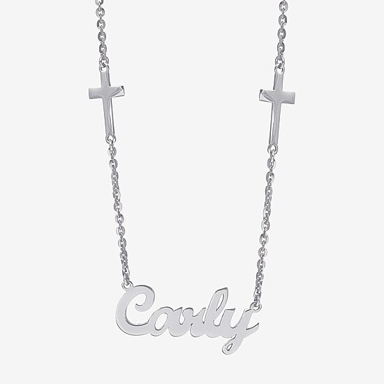 Womens Sterling Silver 16 Inch Name Necklace