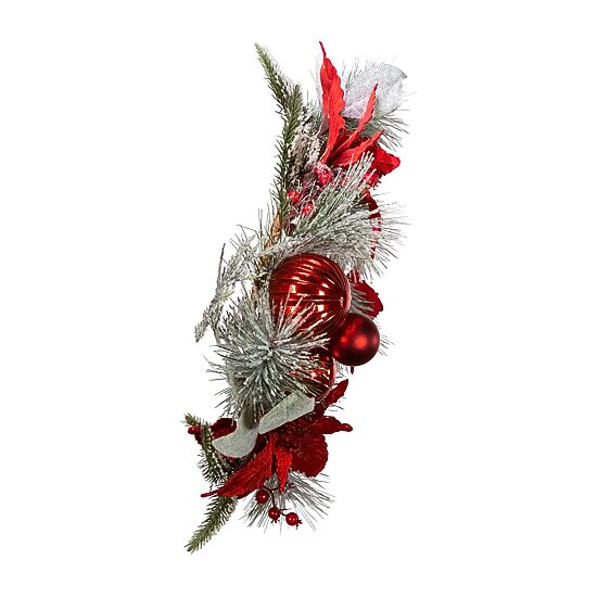 Kurt Adler Berry And Poinsettia Wreath