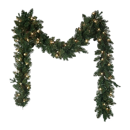 Kurt Adler 9-Foot Pre-Lit Clear Incandescent Jackson Pine Garland