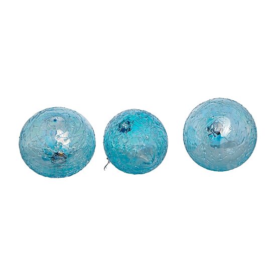 Kurt Adler 80MM Blue Finial Onion and Ball Glass Ornaments 3-Piece Set