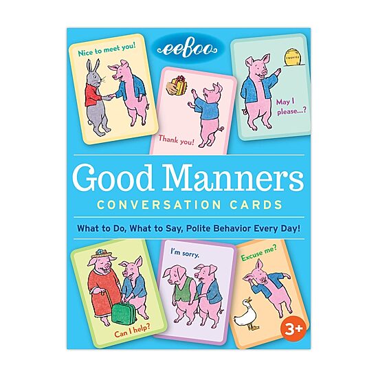 Eeboo Good Manners Conversation Flash Cards Interactive Toy
