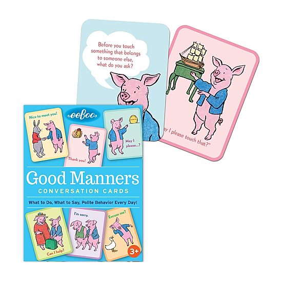 Eeboo Good Manners Conversation Flash Cards Interactive Toy
