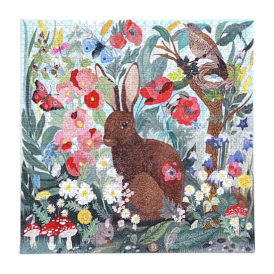 Eeboo Piece And Love Poppy Bunny 1000 Piece Square Adult Jigsaw 1000-pc. Puzzle