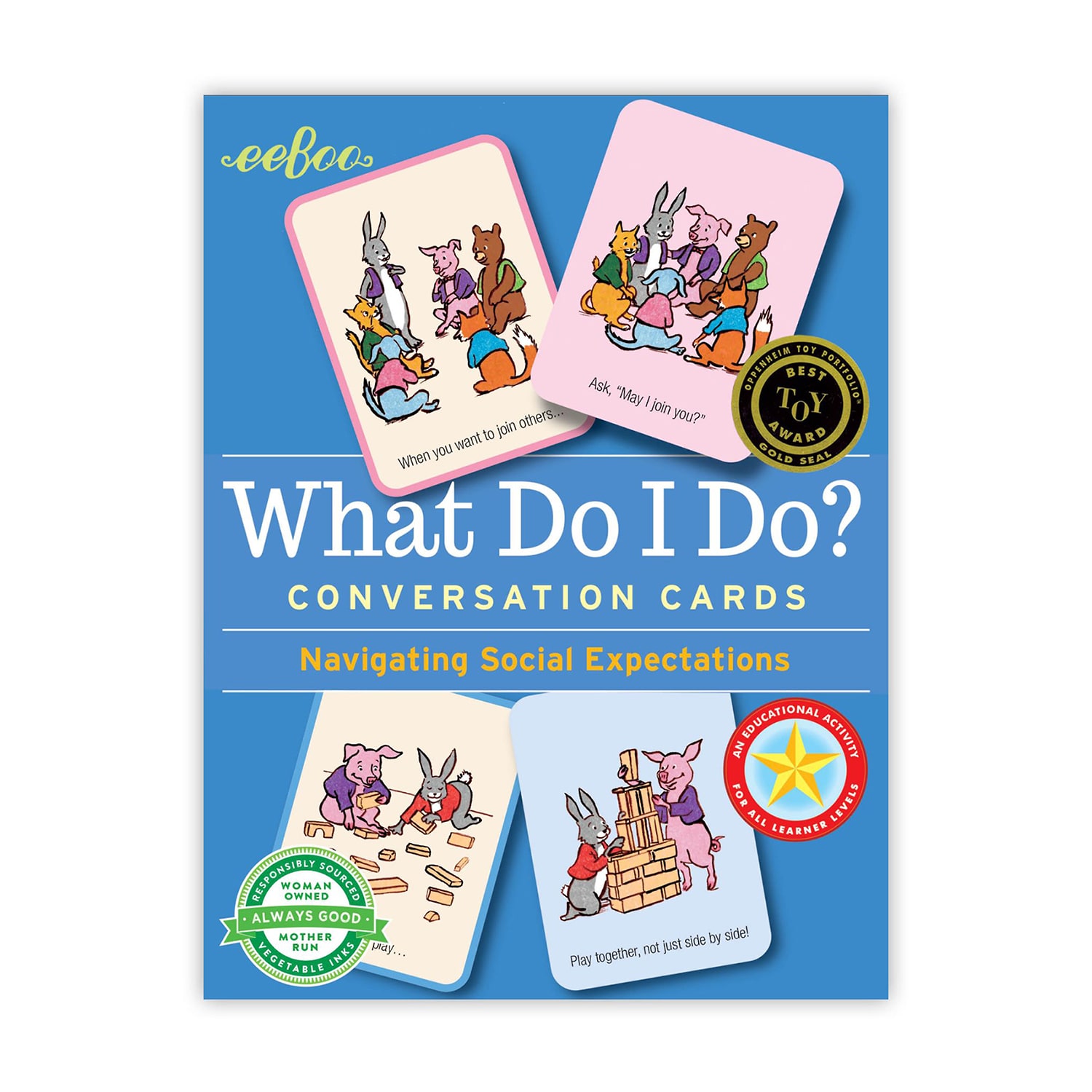 Eeboo What Do I Do? Conversation Flashcards 50-pc. Card Game