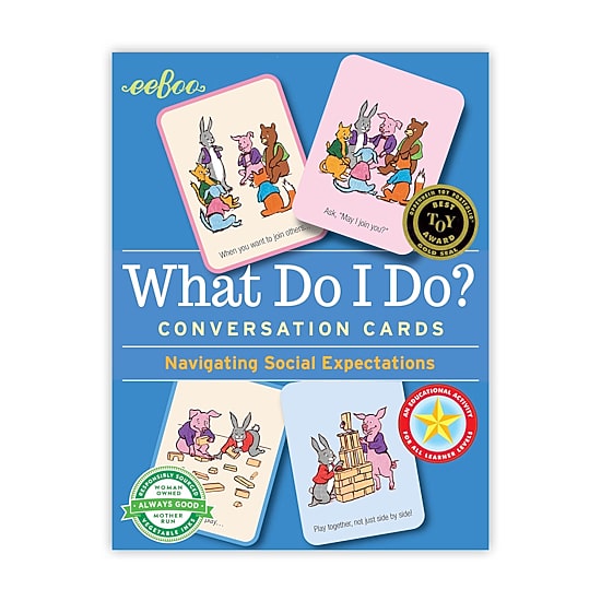 Eeboo What Do I Do? Conversation Flashcards 50-pc. Card Game