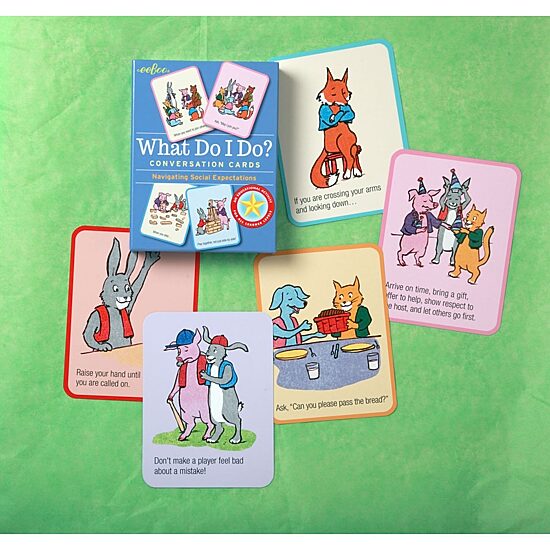 Eeboo What Do I Do? Conversation Flashcards 50-pc. Card Game