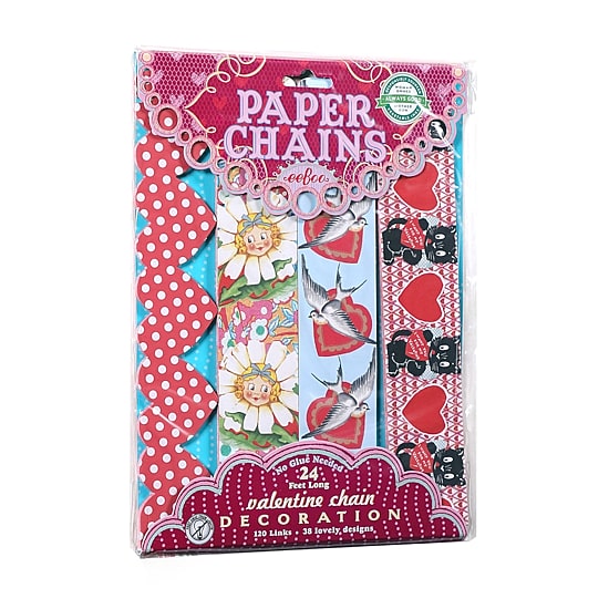 Eeboo Valentine Paper Chain - 120 Links Paper Craft