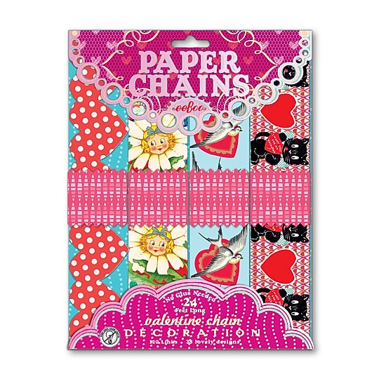 Eeboo Valentine Paper Chain - 120 Links Paper Craft