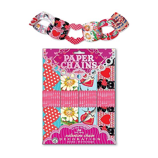 Eeboo Valentine Paper Chain - 120 Links Paper Craft