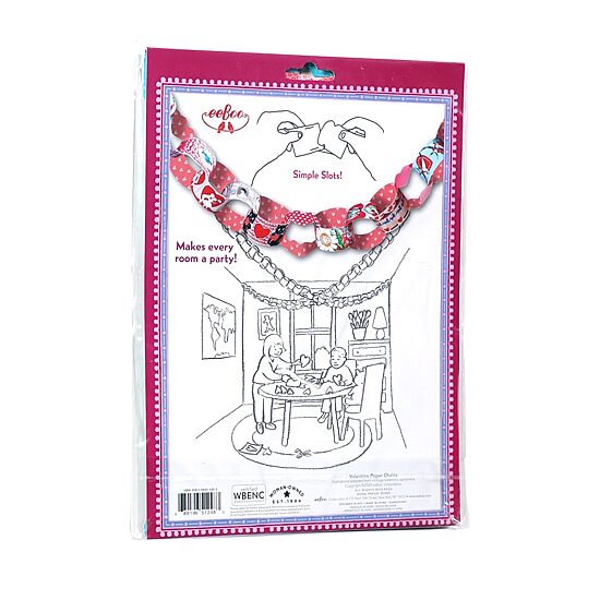 Eeboo Valentine Paper Chain - 120 Links Paper Craft