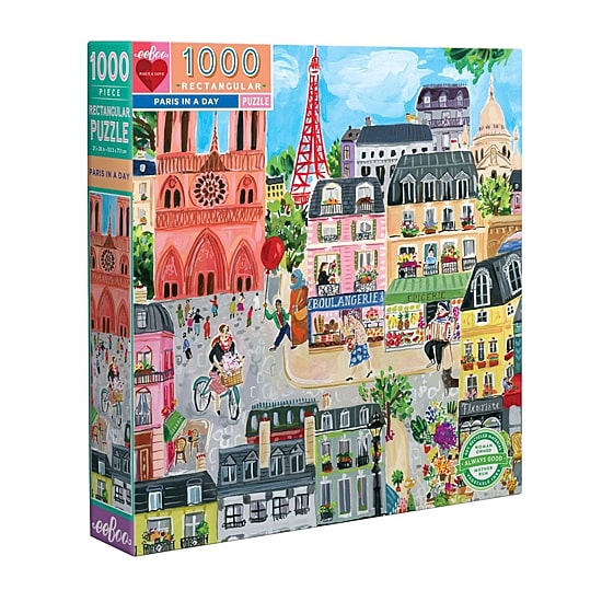 Eeboo Piece And Love Paris In A Day 1000 Pc Rectangle Puzzle