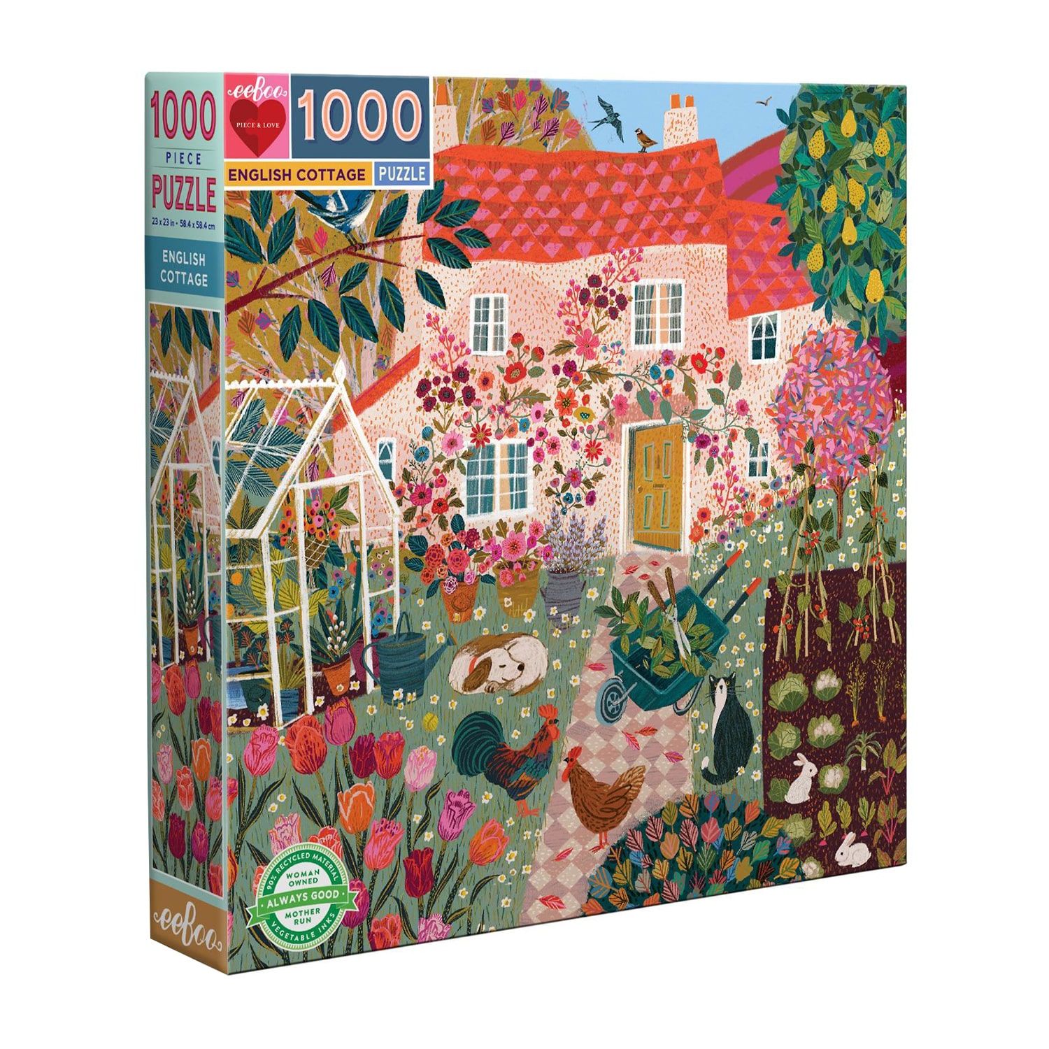 Eeboo Piece And Love English Cottage 1000 Piece 1000-pc. Puzzle