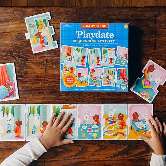 Eeboo Ready To Go Puzzle - Playdate - Sequencing Activity  Ages 3 And Up 10-pc. Puzzle