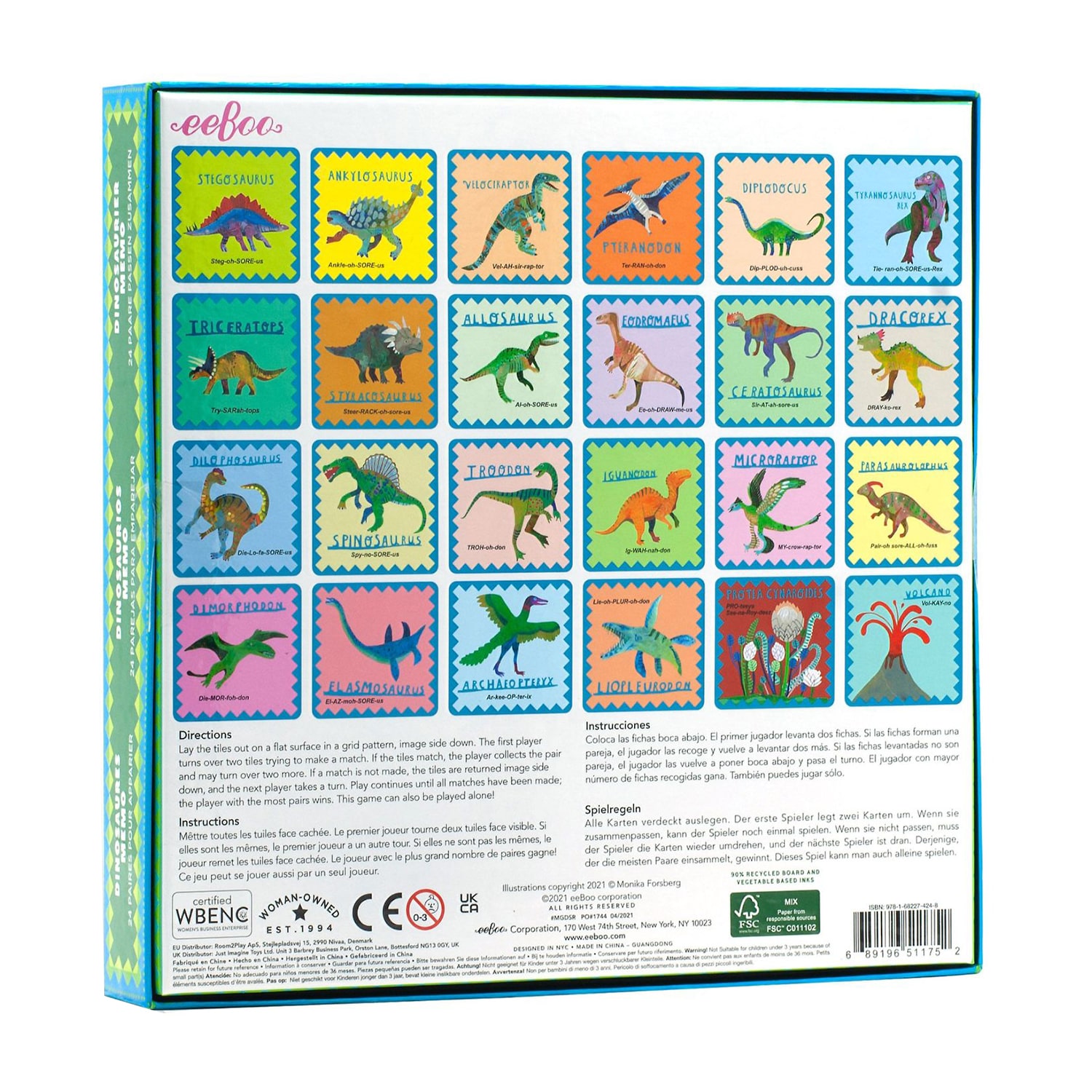 Eeboo Shiny Dinosaur  Is A Gender Neutral Memory Matching Game Brain Game