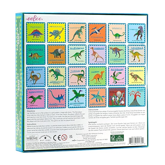 Eeboo Shiny Dinosaur  Is A Gender Neutral Memory Matching Game Brain Game