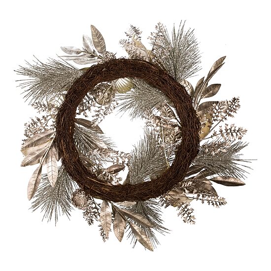Kurt Adler Gold And Champagne Rattan Wreath