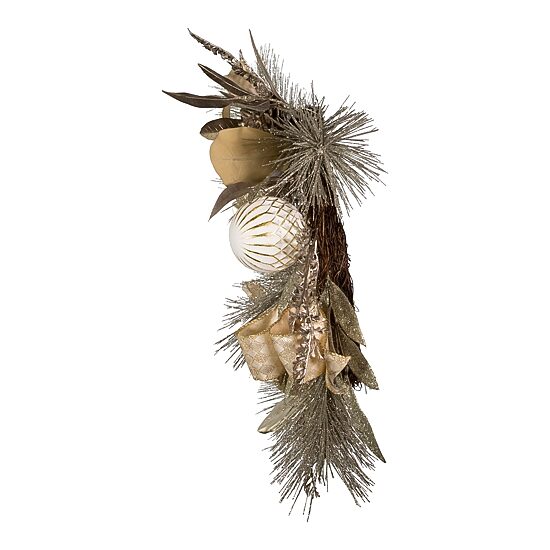 Kurt Adler Gold And Champagne Rattan Wreath