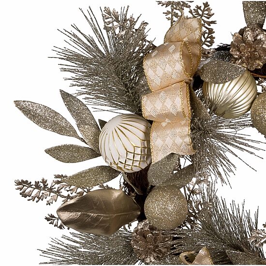 Kurt Adler Gold And Champagne Rattan Wreath