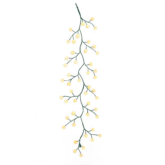 Kurt Adler 6-Foot Green Garland with 48 Warm White LED Lights and White Ball