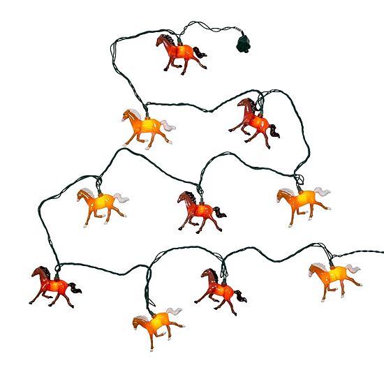 Kurt Adler 10-Light Running Horse Indoor/Outdoor Light Set
