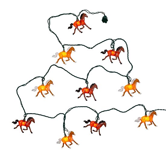 Kurt Adler 10-Light Running Horse Indoor/Outdoor Light Set