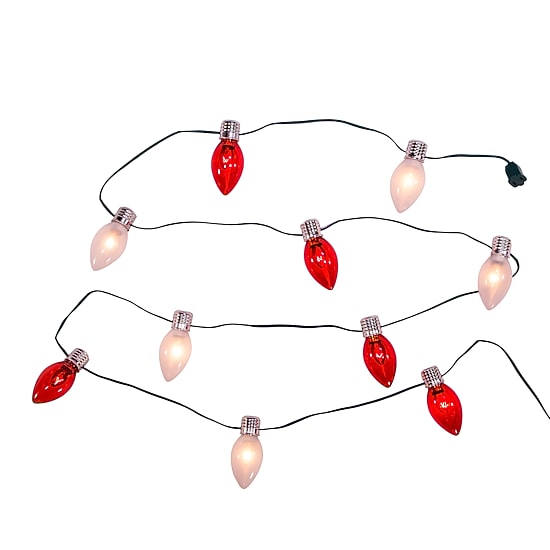 Kurt Adler UL 10-Light Red and White Giant C7 Light Set