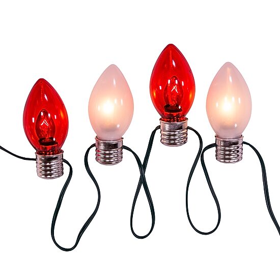 Kurt Adler UL 10-Light Red and White Giant C7 Light Set