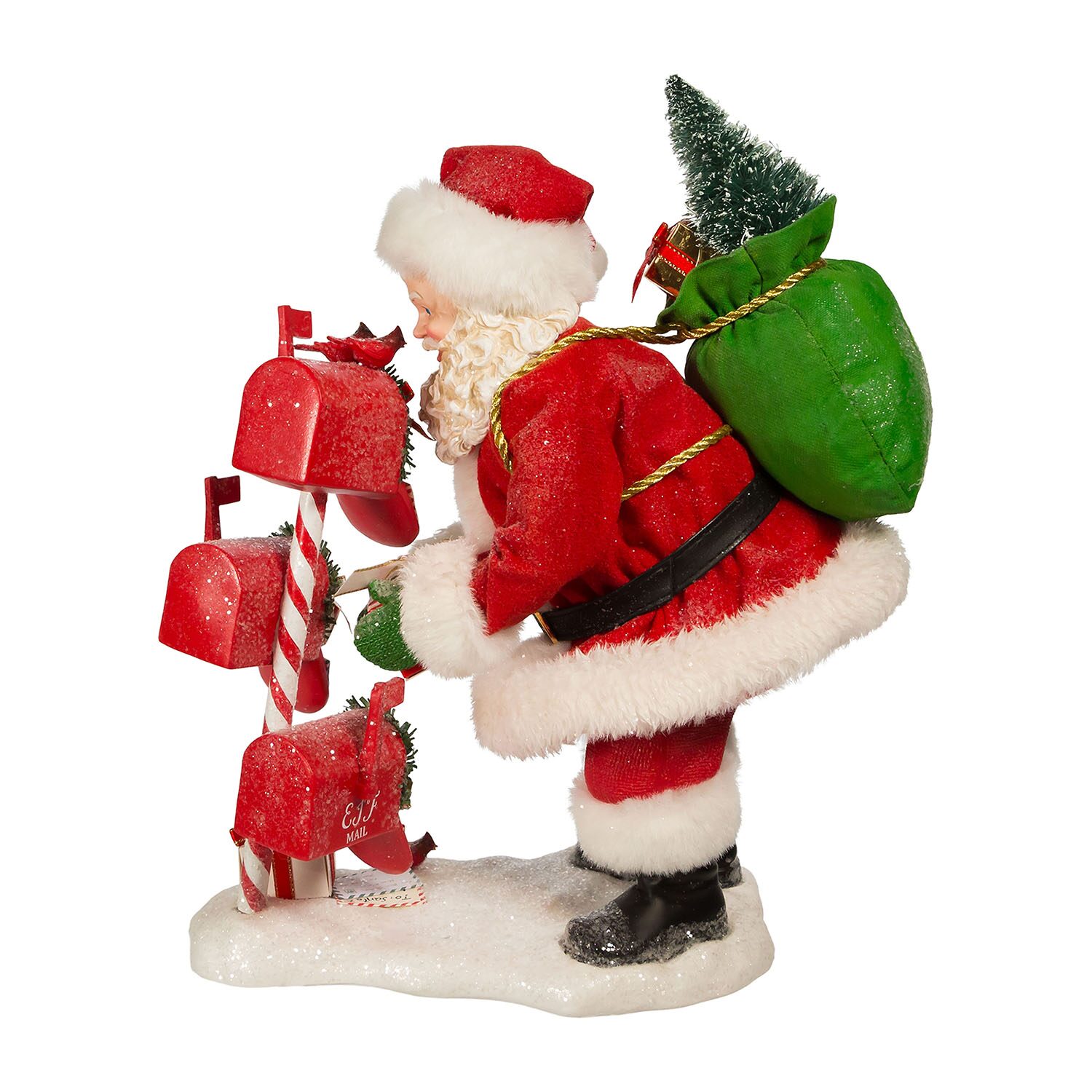 Kurt Adler 10.5-Inch Fabriché Santa Checking Mail