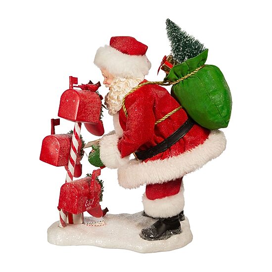 Kurt Adler 10.5-Inch Fabriché Santa Checking Mail