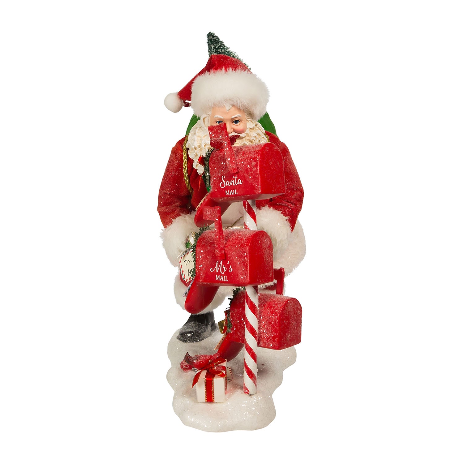 Kurt Adler 10.5-Inch Fabriché Santa Checking Mail