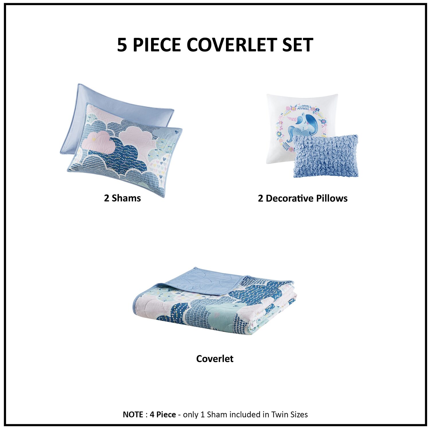 Intelligent Design Bliss Reversible 100% Cotton Quilt Set With Throw Pillows