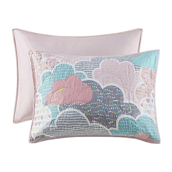 Intelligent Design Bliss Reversible 100% Cotton Quilt Set With Throw Pillows