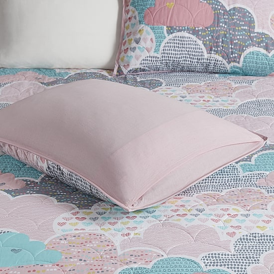 Intelligent Design Bliss Reversible 100% Cotton Quilt Set With Throw Pillows