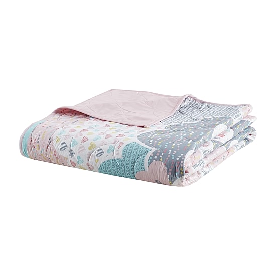 Intelligent Design Bliss Reversible 100% Cotton Quilt Set With Throw Pillows
