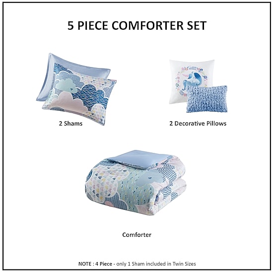 Intelligent Design Bliss 100 % Cotton Comforter Set with Decorative Pillows