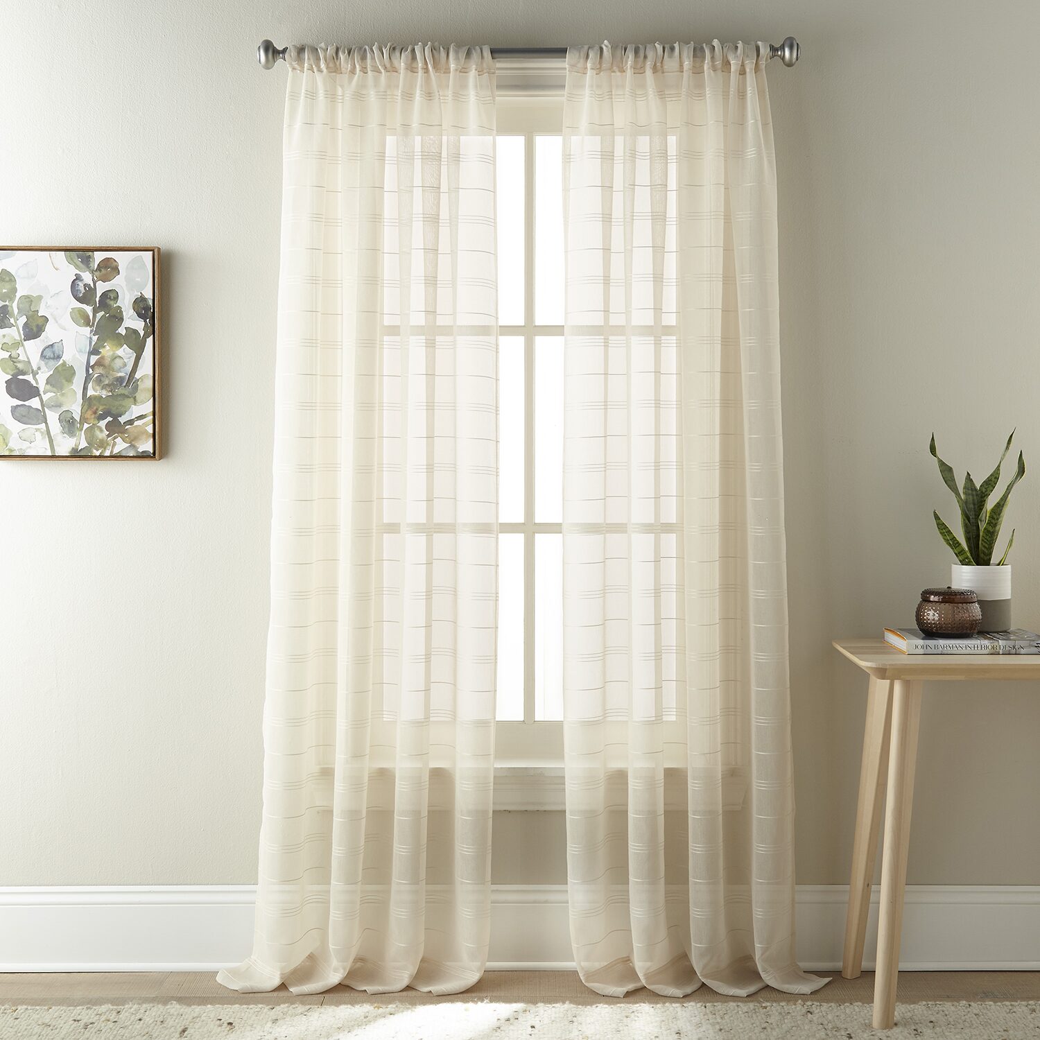 Stratford Park Karina Rod Pocket Sheer Set of 2 Curtain Panel