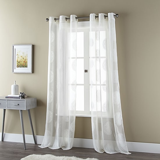 Stratford Park Sherry Grommet Top Sheer Set of 2 Curtain Panel