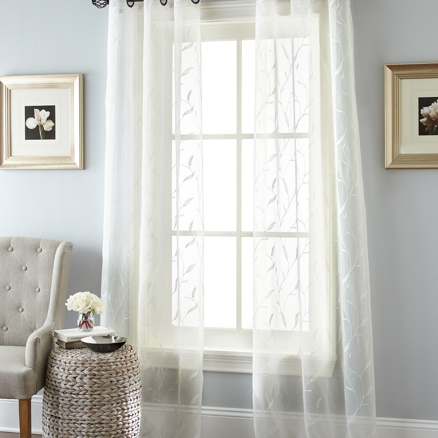 Stratford Park June Grommet Top Sheer Set of 2 Curtain Panel