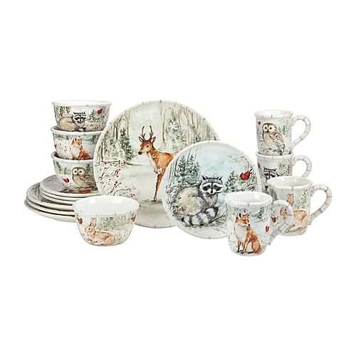 Certified International Winter's Walk 16-pc. Earthenware Dinnerware Set, One Size, White