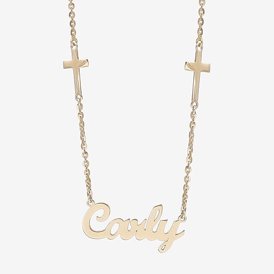 Womens 14K Gold Over Silver 16 Inch Name Necklace
