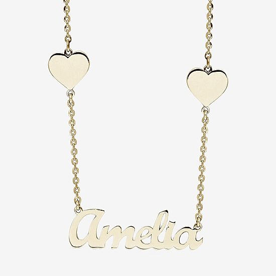 Womens 14K Gold Over Silver 16 Inch Name Necklace