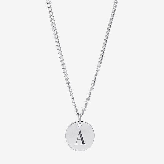 Womens Sterling Silver Initial Necklace