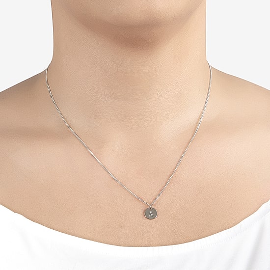 Womens Sterling Silver Initial Necklace