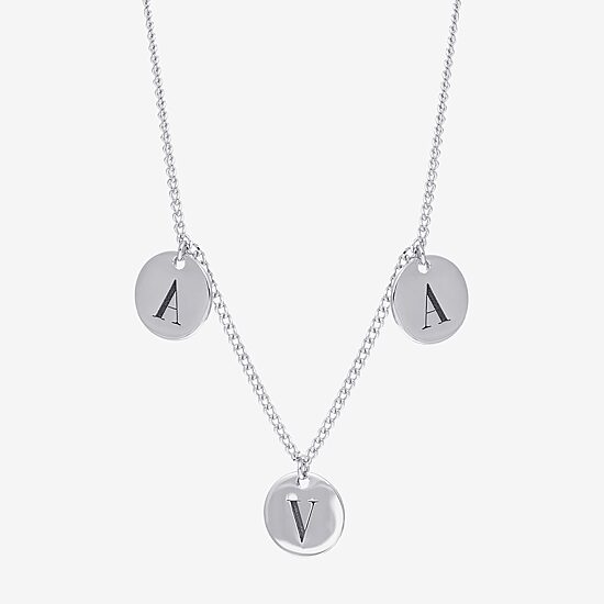 Womens Sterling Silver 16 Inch Name Necklace