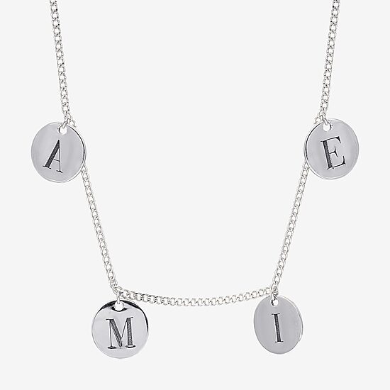 Womens Sterling Silver 16 Inch Name Necklace