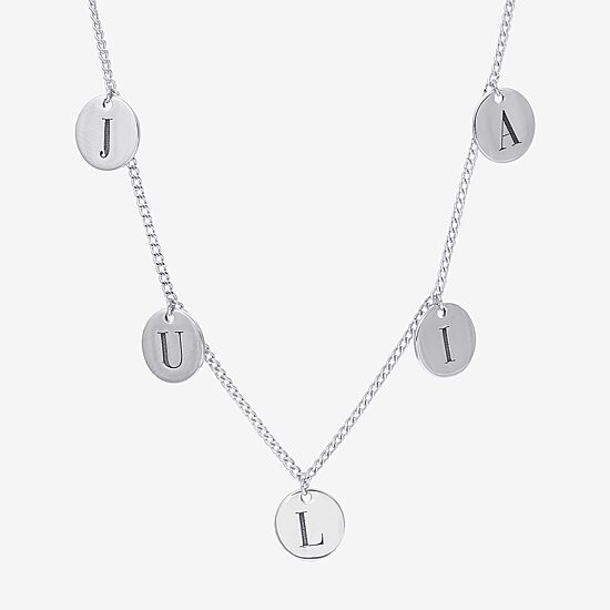 Womens Sterling Silver 16 Inch Name Necklace