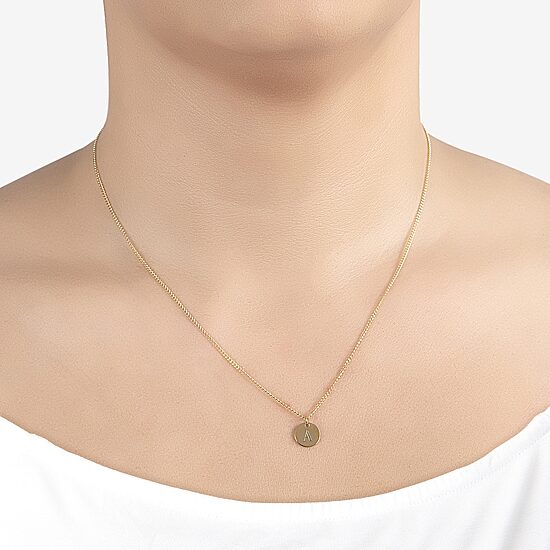 Womens 14K Gold Over Silver 16 Inch Name Necklace