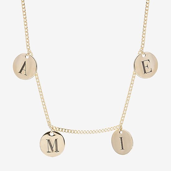 Womens 14K Gold Over Silver 16 Inch Name Necklace